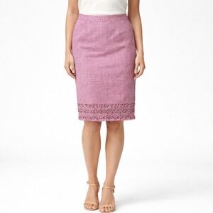 Boden Ava Red White Gingham Check Pencil Skirt Ruffle Hem Sz 6 Valentines Preppy